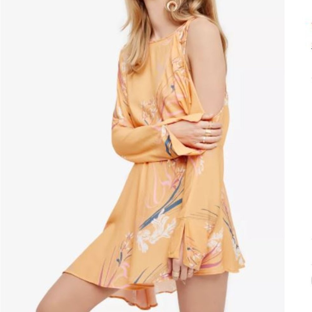 Free People Clear Skies Cold Shoulder Mini Dress S